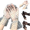 thumbnail image 6 of Women Lace Glove, Fashion Elegant Sexy Transparent Chiffon Short Tulle Mesh Dot Design Courtesy Lace Glove for Wedding Tea Dinner Party Costume Accessary, 6 of 8