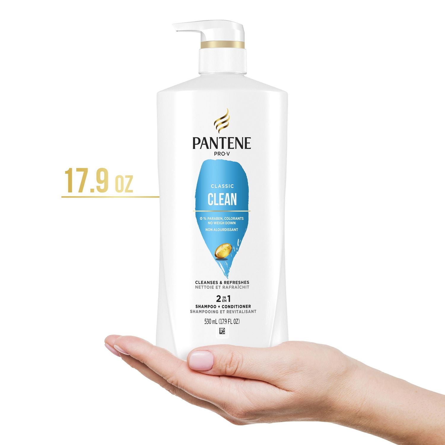 PANTENE PRO-V Classic Clean 2in1 Shampoo + Conditioner, 17.9oz/530mL