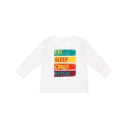 

Inktastic Canoeing Boating Eat Sleep Canoe Repeat Boys or Girls Long Sleeve Toddler T-Shirt