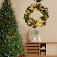 thumbnail image 5 of Fek888 Christmas Wreath Front Door Outdoor Gold Lighted Christmas Wreath Wrought Iron Wooden Front Door Christmas Wreath/Wreath Fall/Indoor Outdoor Home Door Wreath/Christmas Wreath/Christmas Tree, 5 of 7