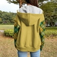 thumbnail image 4 of Atogsazn Womens Sherpa Lined Jacket Full Zip Plaid Sleeve Hoodie Winter Warm Coat with Pocket Tops Clothing 02-Yellow XXL Fashion, 4 of 6