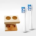 thumbnail image 6 of TISHITA Electric Toothbrush Head Holder, Counter Organizer, Wood, Freestanding Accessories for Vanities, Countertops, Pens, Cosmetics 2 holes, 6 of 8