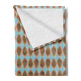 thumbnail image 2 of Orange Blue Soft Flannel Fleece Throw Blanket, Tropical Fruit Halved Papayas Pattern, Cozy Plush for Indoor and Outdoor Use, 60" x 80", Sky Blue Burnt Sienna, by Ambesonne, 2 of 5