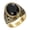 Black, variant on Men's Stainless Steel Oval Gemstone Rings Gold Plated Cut Red Crystal Zircon Statement Ring Size 8