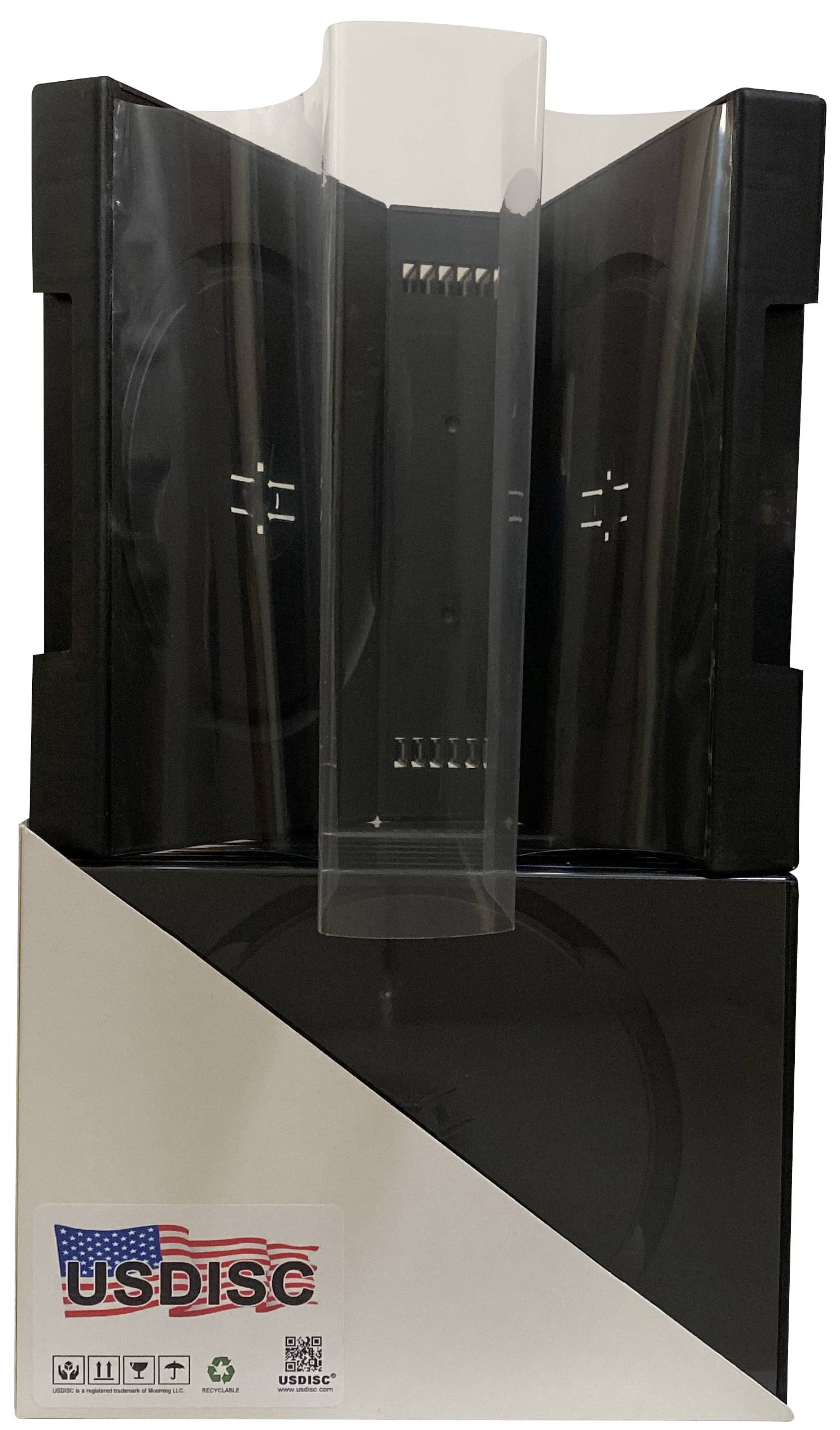 USDISC DVD Cases Chubby 45mm Economy, Quattuordecuple 14 Disc, Black, Pack Of 5