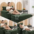 thumbnail image 6 of Aukfa 39" Oversized Chaise with 2 Cupholders&USB Ports, Chenille Cloud Couch Chair Bed, Green, 6 of 10