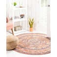thumbnail image 5 of Unique Loom Lola Collection Area Rug - Traditional (5' 2" Round Brick Red/Ivory), 5 of 12