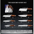 thumbnail image 3 of MSY BIGSUNNY 7-PCS Kitchen Knife Set, German Stainless Steel for Chef Knife Set with Pakkawood Handle, Perfect Cutlery Set Gift, 3 of 8