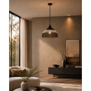 Matt Black Crystal Hanging Hemisphere Light, Ceiling Light, Nordic E27 Pendant