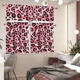 thumbnail image 2 of 3 Piece Kitchen Window Curtain Panel Tiers and Valance Set Kitchen Curtain Set Kitchen Curtain Set with Valance Home Decor 53.9x17.7 Inch+27.5x35.8 Inch*2 Pink Spot, 2 of 5