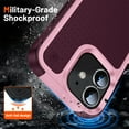 thumbnail image 4 of JTCASES for iPhone 11 Case, Hybird PC TPU Anti-slip, Shockproof  Bumper, Military Drop Resistant, Rugged Heacy Duty Full Body Protective Shell for iPhone 11, Slim Fit for Girls Men, Rose, 4 of 8