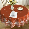 thumbnail image 6 of Round Fall Tablecloth,Orange Thanksgiving Autumn Harvest Pumpkin Sunflower Maple Leaf Table Cloth,Polyester Waterproof Wrinkle Resistant Durable Tablecloth for Fall,Thanksgiving,Home Decor, 6 of 6