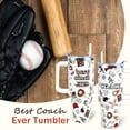 thumbnail image 3 of Baseball Coach Cup 40 oz Tumbler with Handle and Straw Lid Leak Proof - Baseball Cup for Baseball Coach Gifts for Men - Stainless Steel Cup Dishwasher Safe, 3 of 5