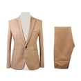 thumbnail image 4 of Kmxyo 2Pcs/Set Men Formal Business Party Solid Color Long Sleeve Blazer Suit Pants, 4 of 7