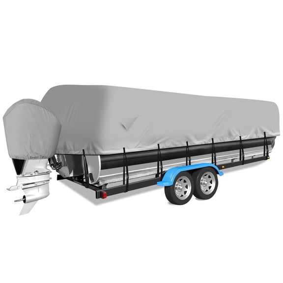 1 Package Oxford Cloth Heavy Duty Boat Cover, 300D Waterproof Pontoon Boat Cover With Motor Cover, Heavy Duty Waterproof Marine Grade Canvas, Deck Boat Cover Accessories