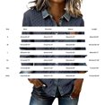 thumbnail image 2 of Women's Denim Collar Knit Sweater Long Sleeve Button V Neck Patchwork Pullover Casual Retro Tops for Fall Winter, 2 of 4