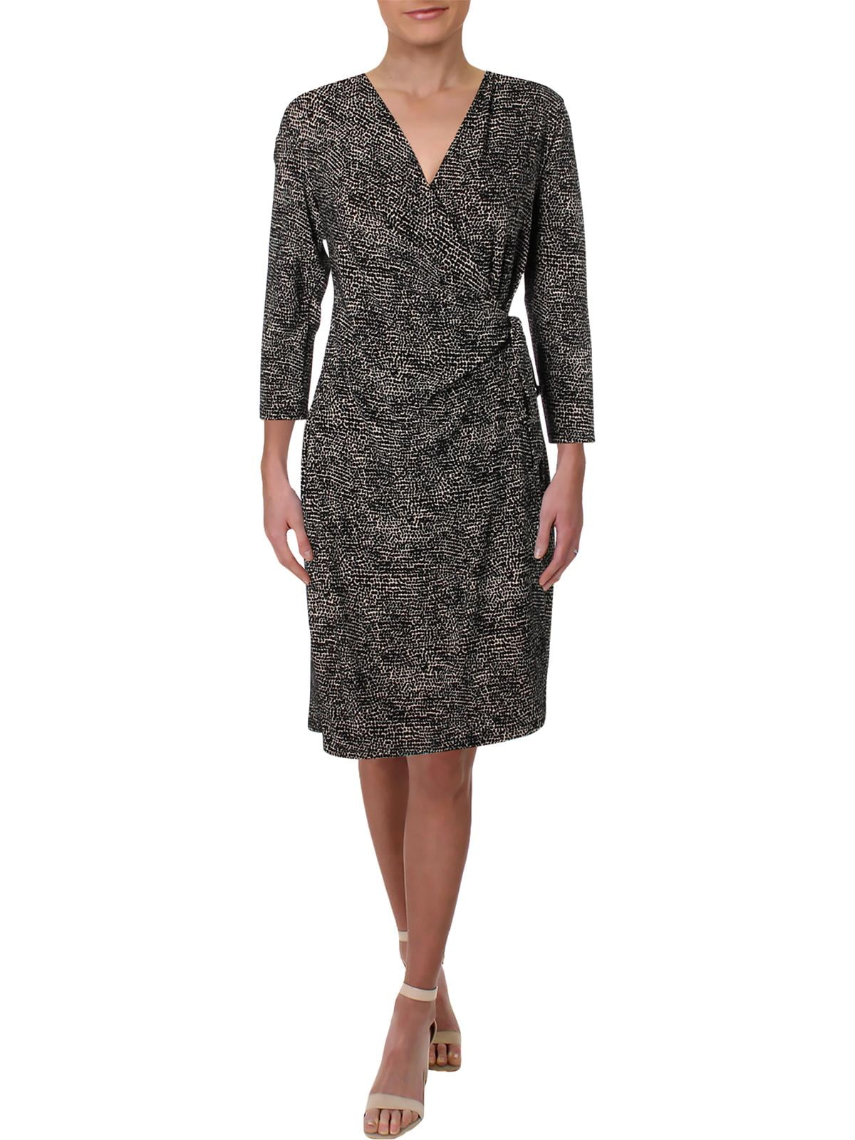 anne klein black wrap dress