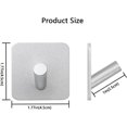 thumbnail image 4 of AmPm Adhesive Hooks Shower Hooks Heavy Duty Hooks Waterproof Aluminum, 3m Hooks Sticky Hooks for Hanging Hat Towel Coat Robe - Bathroom, Bedroom, RV & Kitchen - 6 PC（Sliver）, 4 of 5