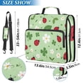 thumbnail image 3 of Haosy 3 Ring Zipper Binder with Shoulder Strap Waterproof Trapper Keeper 2 Inch D-Ring 500 Sheets Capacity, Ladybird Clover Leaf Flower, 3 of 8