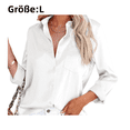 thumbnail image 2 of Camisas de mujer, cuello en V, tapeta de botones, camisa de manga larga, bolsillo en el pecho, 2 of 4