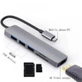 thumbnail image 2 of USB C Hub, 6 in 1 USB C Adapter with 4K HDMI, 3 USB-A 5Gbps Data Ports, SD/TF Card Reader, Thunderbolt 3 Compatible USB C Dongle for MacBook Pro/Air and More USB-C Devices, 2 of 7