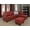 Red, variant on Jiuliana 96" Wide Massager and USB Charging Corner Sectional with Ottoman,Left Hand Facing Red