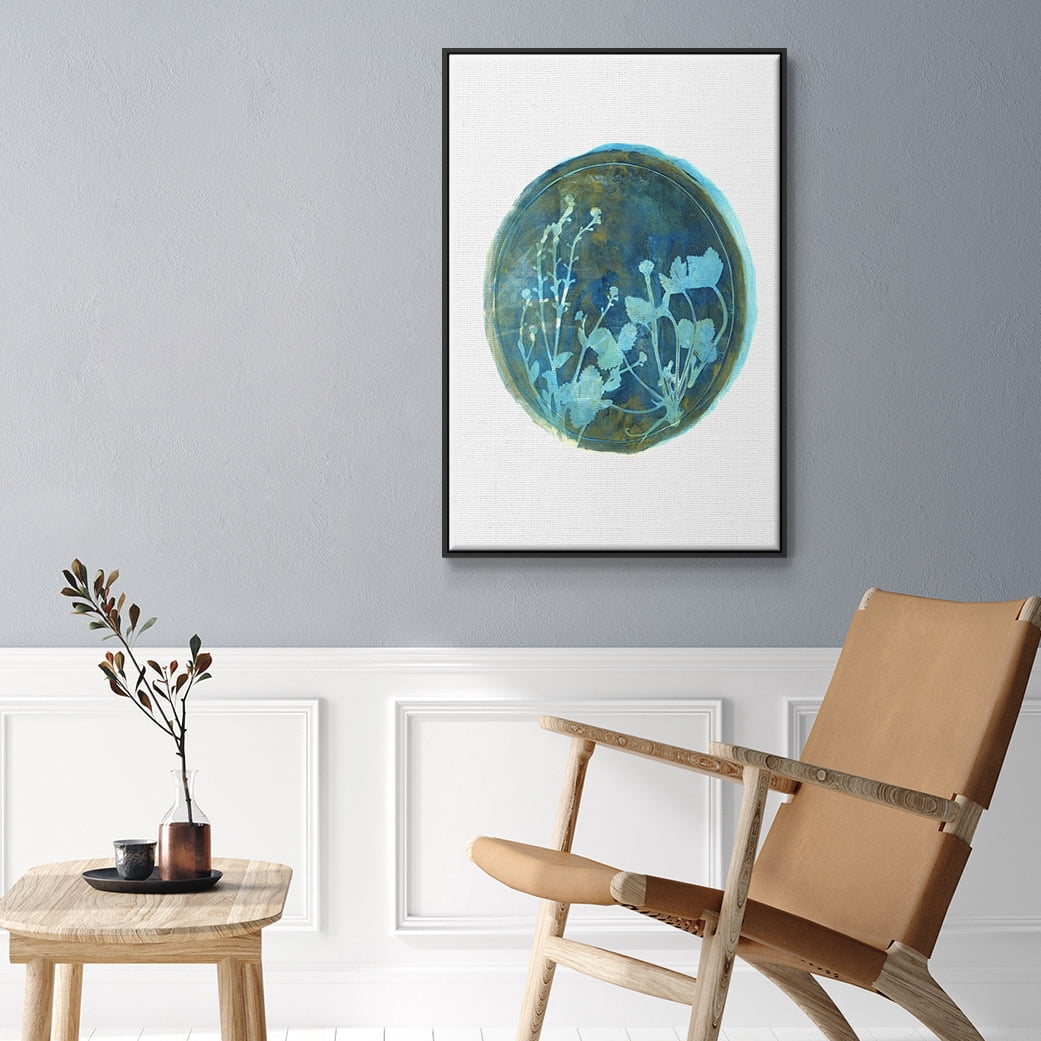 Strawberries and Forg I Framed Premium Gallery Wrapped Canvas - Ready to Hang - 27 x 41 - Black Floating Frame