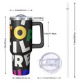 thumbnail image 2 of 40oz Tumbler with Handle and Straw, Vacuum Insulated Stainless Steel Travel Mug, Fits Car Cup Holder, Inspirational Quote, Slogan Print, 2 of 6