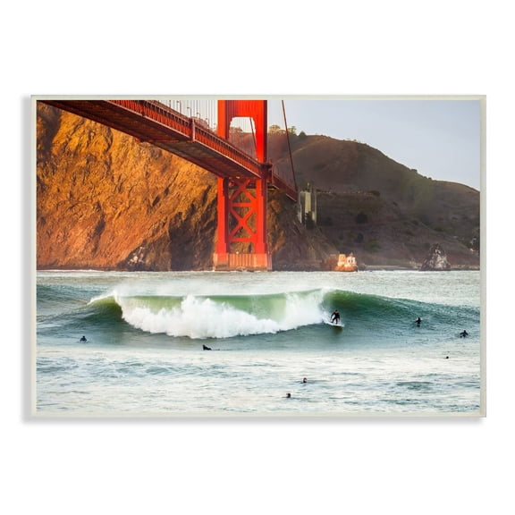Stupell Industries Golden Gate Surfers California Coastal Sports Photography Unframed Art Print Wall Art, 13x19, by Dave Gordon