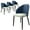 Blue/White, variant on LeisureMod Dining Chair Upholstered in Leather with Curve-Back Design and Wood Leg for Modern Home and Kitchen Set of 4 Paradiso Collection in Blue/White