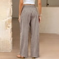 thumbnail image 6 of Wide Leg Pants for Women BWASD Casual Loose Plaid Pattern Flowy Palazzo Pants Baggy High Waist Elastic Trousers Brown S-XXL Summer Beach Vacation Travel 2026, 6 of 6