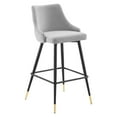 thumbnail image 3 of Modway Adorn Performance Velvet Bar Stool in Light Gray, 3 of 9