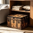 thumbnail image 5 of huayou Vintage Pattern Storage Bin, 16.8x11.8x11.8 Inch Collapsible Fabric Storage Box with Handles, Decorative Organizer for Home and Camping, 5 of 6