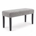 thumbnail image 5 of Home Design Guymon Modern Rectangular Upholstered Dining Bench with Corduroy Fabric and Wood Legs, Light Gray, 5 of 8