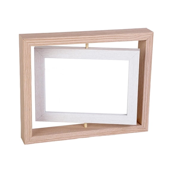 Marco de fotos giratorio moderno con soporte de acrílico transparente para decoración del hogar y la oficina. 6 pulgadas