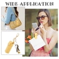 thumbnail image 6 of 2pcs Chapstick Keychain Holder 15.3cm PU Leather Lipstick Organizer Holder with Keychain Mini Lip Gloss Travel Storage Case Portable Snap-On Lip Balm Sleeves for Women Gift Yellow, 6 of 9