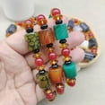 thumbnail image 4 of K-KED Smooth Natural Wrapped Agate Bucket Bead Men's Single Circle Couple Bracelet-7#, 4 of 9