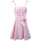 thumbnail image 2 of Retro Pink Plaid Dress for Child High Waist Soft Touching Airys Dress for Cosplay Daily Wear, 2 of 5