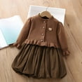 thumbnail image 4 of Bixock Fall and Winter Clothes,Toddler Girls Dresses,Girls' Fall Fashion Solid Color Knitted Long Sleeve Collar Dress, 4 of 5