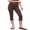 Dark Brown, variant on Women's Fold Over Capri Leggings Low Rise Split Hem Cropped Pants Stretch Lounge Yoga Athletic Skinny Pants Going Out Bottoms