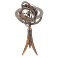 thumbnail image 2 of Brass Armillary Globe with Buffalo Horn Stand, 2 of 3