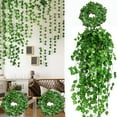 thumbnail image 1 of Artificial Ivy Vine Hanging Garland Flower Family Kitchen Garden Office Wedding Wall Decoration, Green., 1 of 6