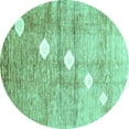 thumbnail image 1 of Ahgly Company Indoor Round Abstract Turquoise Blue Contemporary Area Rugs, 4' Round, 1 of 4