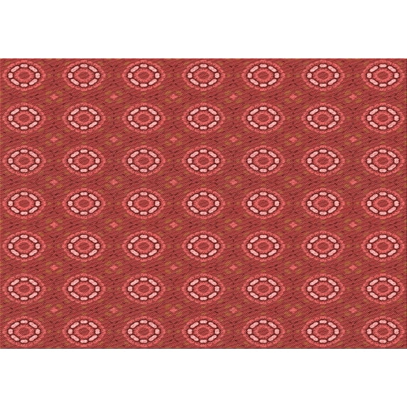 Ahgly Company Indoor Rectangle Patterned Shocking Orange Area Rugs, 5' x 8'