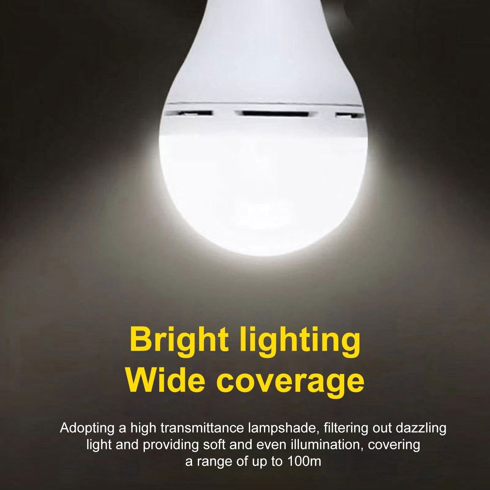 Hxlamzoo 7W Solar Light Bulb 1800mAh Portable Solar Emergency Bulb Waterproof 3 Lighting Modes USB Rechargeable Solar Power Bulb for Power Outage Failure,Camping,Hiking,Outdoor