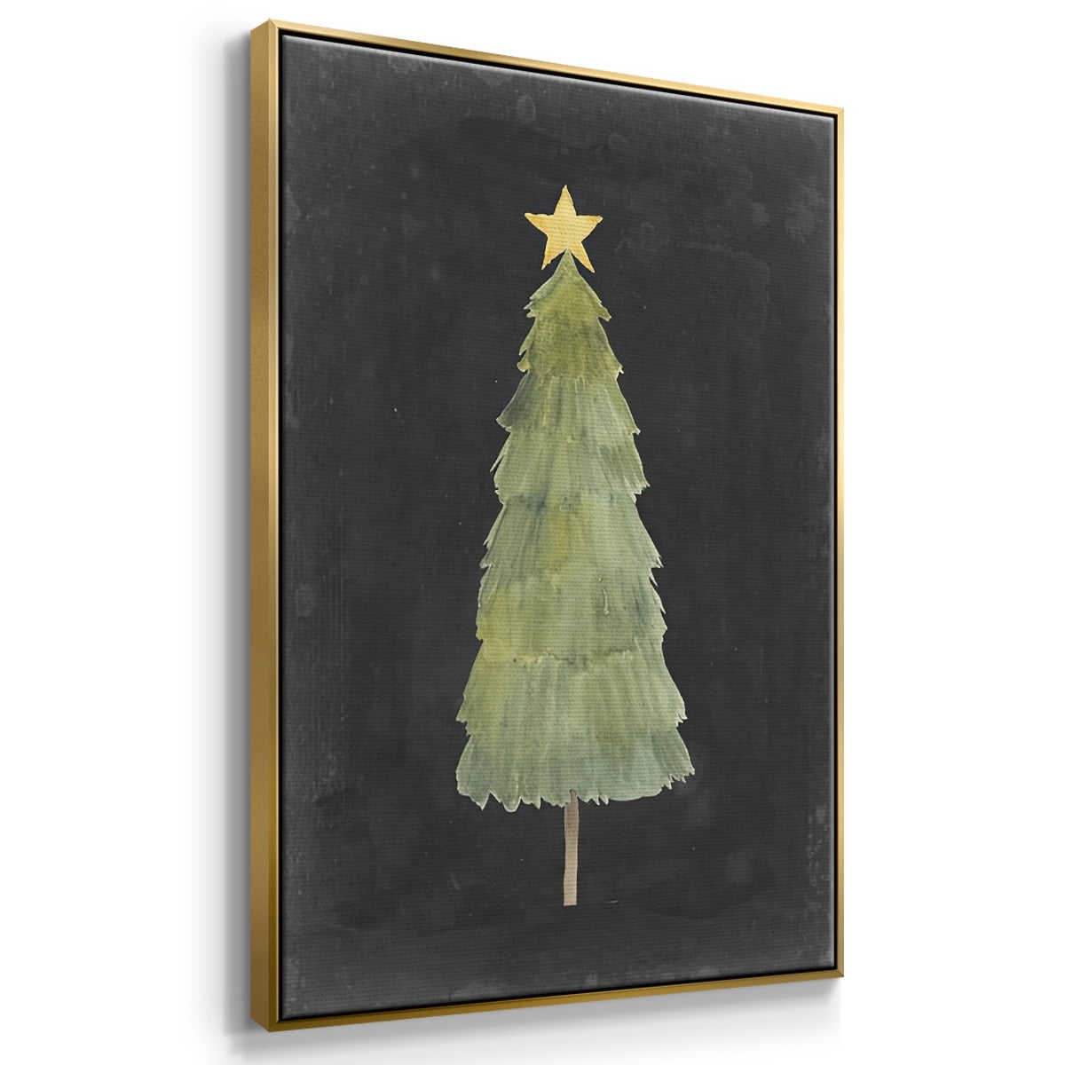 Christmas Glow Collection F - Framed Gallery Wrapped Holiday Canvas - 17 x 25 - Gold Frame