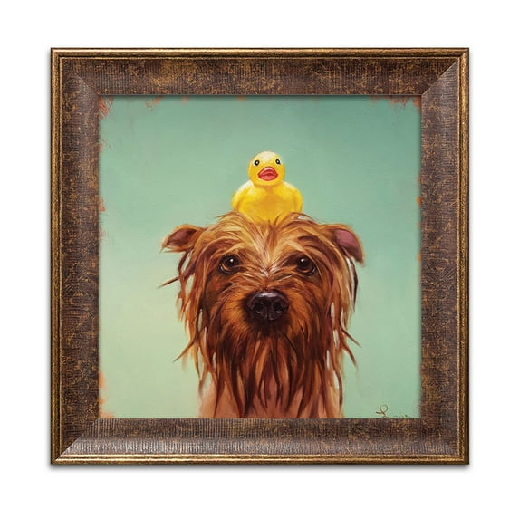 Gango Home Decor Vertical Bath Time by Lucia Heffernan (Ready to Hang); One 12x12in Gold Trim Framed Print