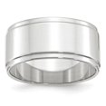 thumbnail image 1 of Diamond2Deal 14K White Gold 10mm Flat with Step Edge Men's Wedding Band Size 4, 1 of 1