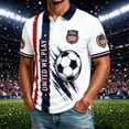 thumbnail image 5 of Zimjoy Men's USA Soccer Jersey Polo Shirts 2026 Country Team Short Sleeve Henley Fan International Football Polo Shirt Retro Streetwear Top Vermilion 2XL, 5 of 6