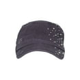 thumbnail image 2 of WITHMOONS Hiphop Stud Rivets Cadet Cap Cotton Vintage Distressed Washed Hat AC21433 (Purple), 2 of 5